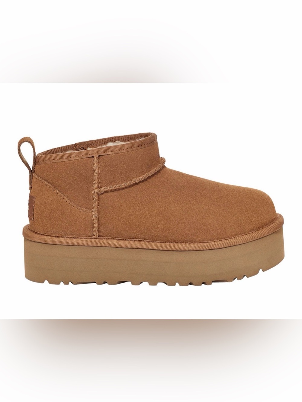 Ugg platform ultra mini kids 5 women’s 6.5 chestnut